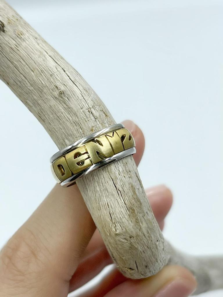 Personalized Double names ring with infinity sign -available in Sterling  Silver, 10k gold, 14k gold, 18K gold