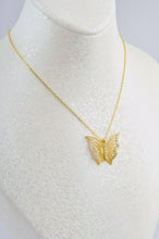 Load image into Gallery viewer, 14K Solid Gold Butterfly Necklace - GvenceJewelryDesign
