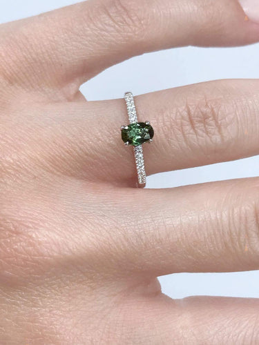 14K Green Aquamarine Ring- Gemstone Jewelry - GvenceJewelryDesign