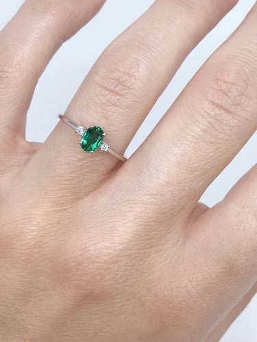 SOLID 14K GOLD Emerald Ring / Gemstone Jewelry - GvenceJewelryDesign