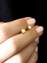 Load image into Gallery viewer, 14k Solid Gold Cube Stud Earring
